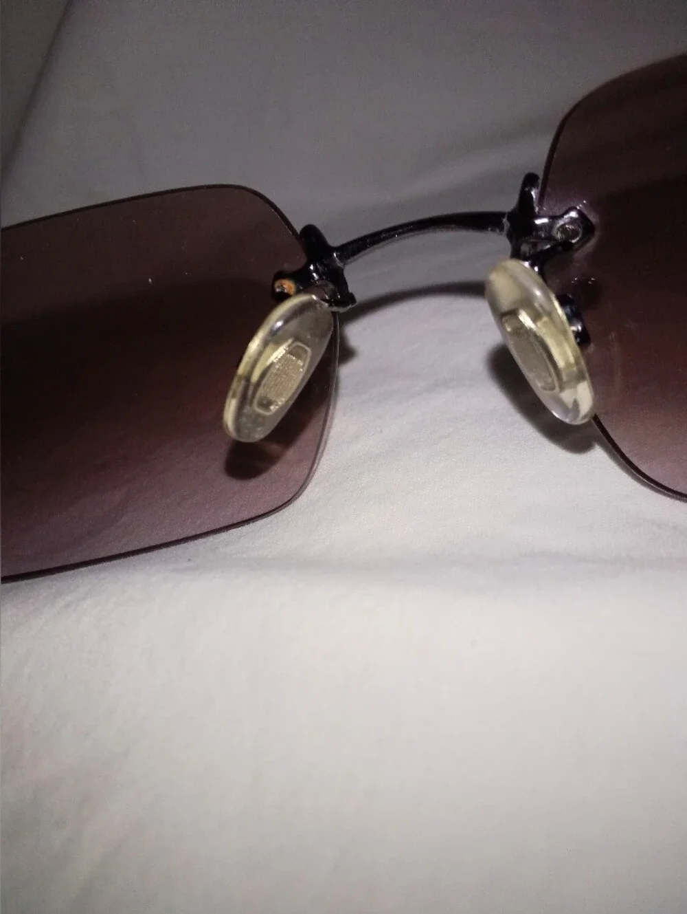 Designer Frameless Sunglasses Reflective Coating Brown Fade Lens